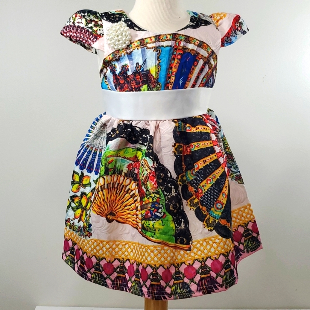 Beautiful patterned little girl dress